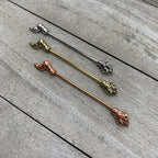 14G Green Gem Rose Gold Tone Tribal Serpent Industrial Barbell 38mm