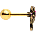 16G 1/4 Gold Tone Luxe Lizard Cartilage Tragus Earring