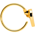 20G 5/16 Gold Tone Pink Heart Nose Hoop