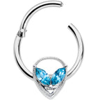 16G 3/8 Aqua Gem Alien Hinged Circular Ring