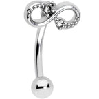 16G 5/16 Clear Gem Infinity Curved Eyebrow Ring