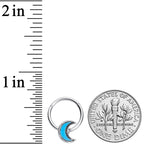 16G 3/8 Faux Turquoise Crescent Moon Hinged Segment Ring