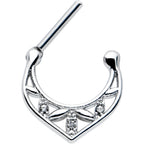 16G 5/16 Clear Gem Classic Geometric Cartilage Clicker