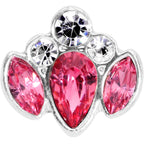 16G 5/16 Clear Pink Gem Cluster Labret Monroe Tragus