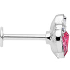 16G 5/16 Clear Pink Gem Cluster Labret Monroe Tragus