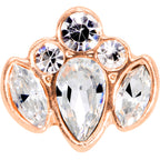 16G 5/16 Clear Gem Rose Gold Tone Cluster Labret Monroe Tragus