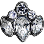 16G 5/16 Clear Gem Black Cluster Labret Monroe Tragus