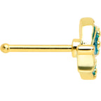 20G 1/4 Gold Tone Blues Butterfly Nose Bone