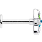 16G 5/16 Aurora Aqua Gem Nautical Starfish Labret Monroe Tragus
