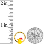16G 3/8 Gold Tone Sleepy Duck Hinged Segment Ring