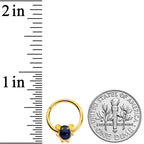 16G 3/8 Gold Tone Black Mouse Hinged Segment Ring