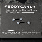 14G 1/2 Clear CZ Gem Black Threadless Barbell Nipple Ring Set