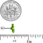16G 1/4 Green Daisy Flower Cartilage Tragus Earring