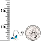 Aqua Aurora Gem Loop Butterfly Spiral Twister Belly Ring