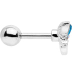 16G 1/4 Clear Aqua Gem Loop Butterfly Cartilage Tragus Earring