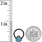 16G 3/8 Black Swimming Sloth Hinged Segment Ring
