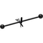 14G Black Scissors Comb Industrial Barbell 38mm