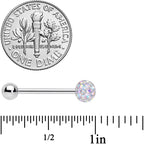 Aurora Gem Disco Ball Internally Threaded Barbell Tongue Ring