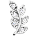 16G 5/16 Color CZ Gem Leaf Internally Threaded Labret Tragus