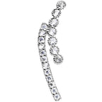 16G 5/16 Clear CZ Gem Curve Internally Threaded Labret Tragus