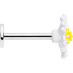 16G 5/16 White Daisy Flower Labret Monroe Tragus