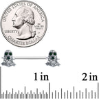 14G 5/8 Clear Black Gem Scary Ghost Barbell Nipple Ring Set