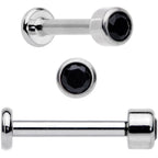 16G 5/16 Black Gem Grade 23 Titanium Internally Threaded Labret