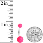 Grade 23 Titanium Hot Pink Ball End Belly Ring