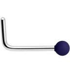 20G 7mm Dark Blue Matte 2mm L Shaped Nose Ring
