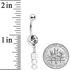Clear Gem White Boo Halloween Dangle Belly Ring
