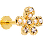 16G 5/16 Clear Gem Gold Tone Stylish Splat Labret Monroe Tragus