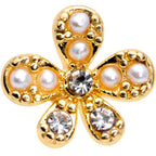 16G 5/16 Clear Gem Gold Tone Stylish Splat Labret Monroe Tragus