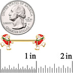 14G 9/16 Gold Tone Ice Skate Snowman Christmas Nipple Ring Set