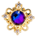 16G 1/4 Purple Tourmaline Gold Tone Filigree Cartilage Tragus
