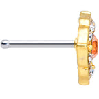 20G 1/4 Clear CZ Gem Gold Tone Rhombus Royale Nose Bone