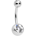 Clear Aurora Gem UV Glow Disco Belly Ring Set of 4