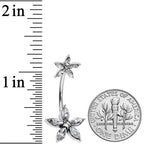 Clear Gem Starry Flower Double Mount Belly Ring