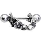 16G 3/8 Scary Skull Halloween Cartilage Cuff