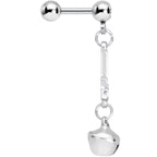 16G 1/4 Clear Gem Candy Cane Christmas Dangle Cartilage Earring