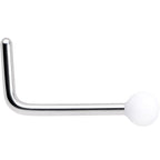 20G 7mm White Matte 2mm L Shaped Nose Ring