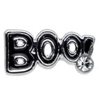 20G 7mm Clear Gem Black Boo Halloween L Shaped Nose Ring