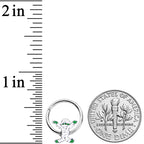 16G 3/8 White Green Mummy Halloween Hinged Segment Ring