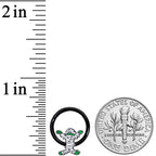 16G 3/8 White Green Mummy Black Halloween Hinged Segment Ring