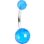 Clear Gem Star Moon Dangle Twister Blue Belly Ring Set of 3
