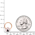 16G 3/8 Clear Gem Rose Gold Tone Lil Ladybug Hinged Segment Ring