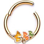 16G 3/8 Autumn Leaves Fall Hinged Segment Ring