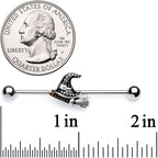 14G Broom Witch Hat Halloween Industrial Barbell 38mm