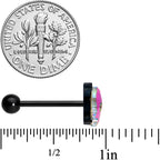 Aurora Gem Black Sugar Skull Barbell Tongue Ring