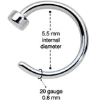 20G 1/4 Simple Disc Nose Hoop