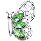 16G 5/16 Green Gem Lacy Butterfly Labret Monroe Tragus